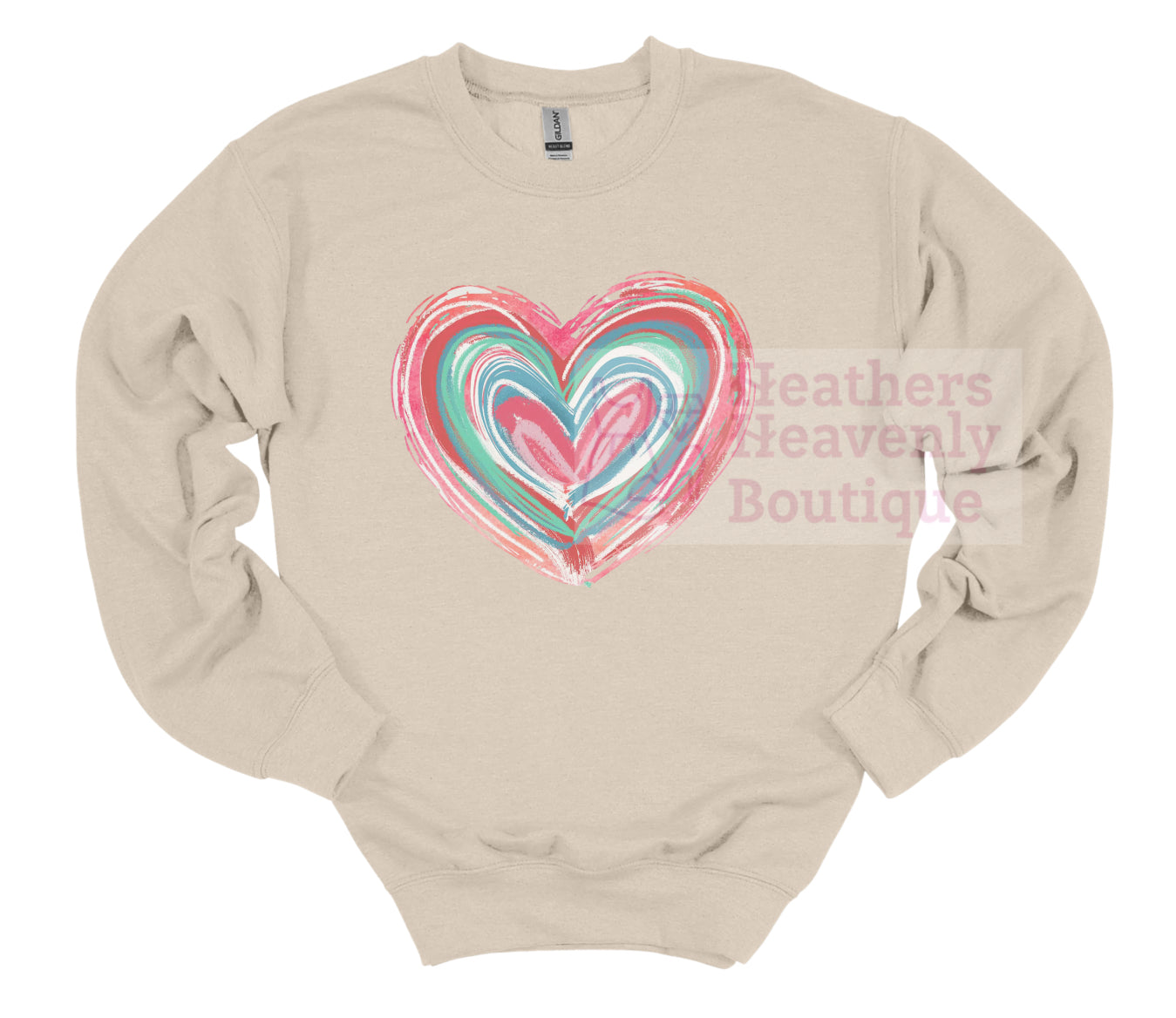 Watercolor Heart Graphic Sweatshirt