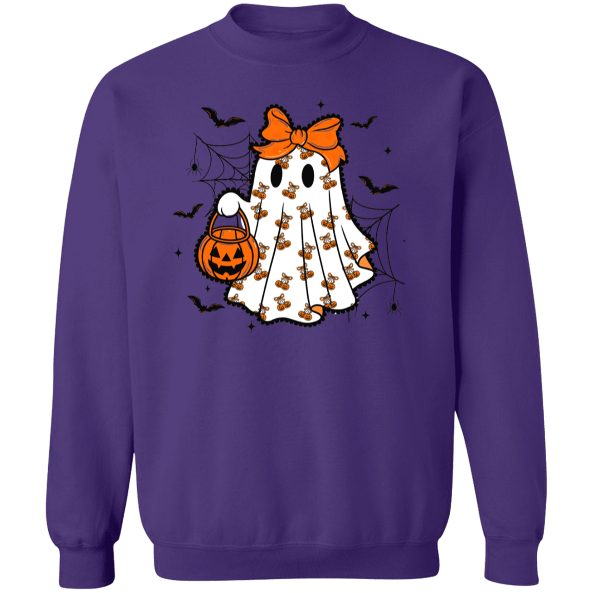Spooky season pullover with ghost, bats, and trick or treat pumpkin