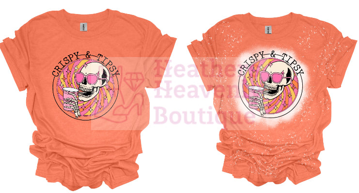 Cinco De Mayo Crispy & Tipsy Printed or Bleached Graphic T-Shirt