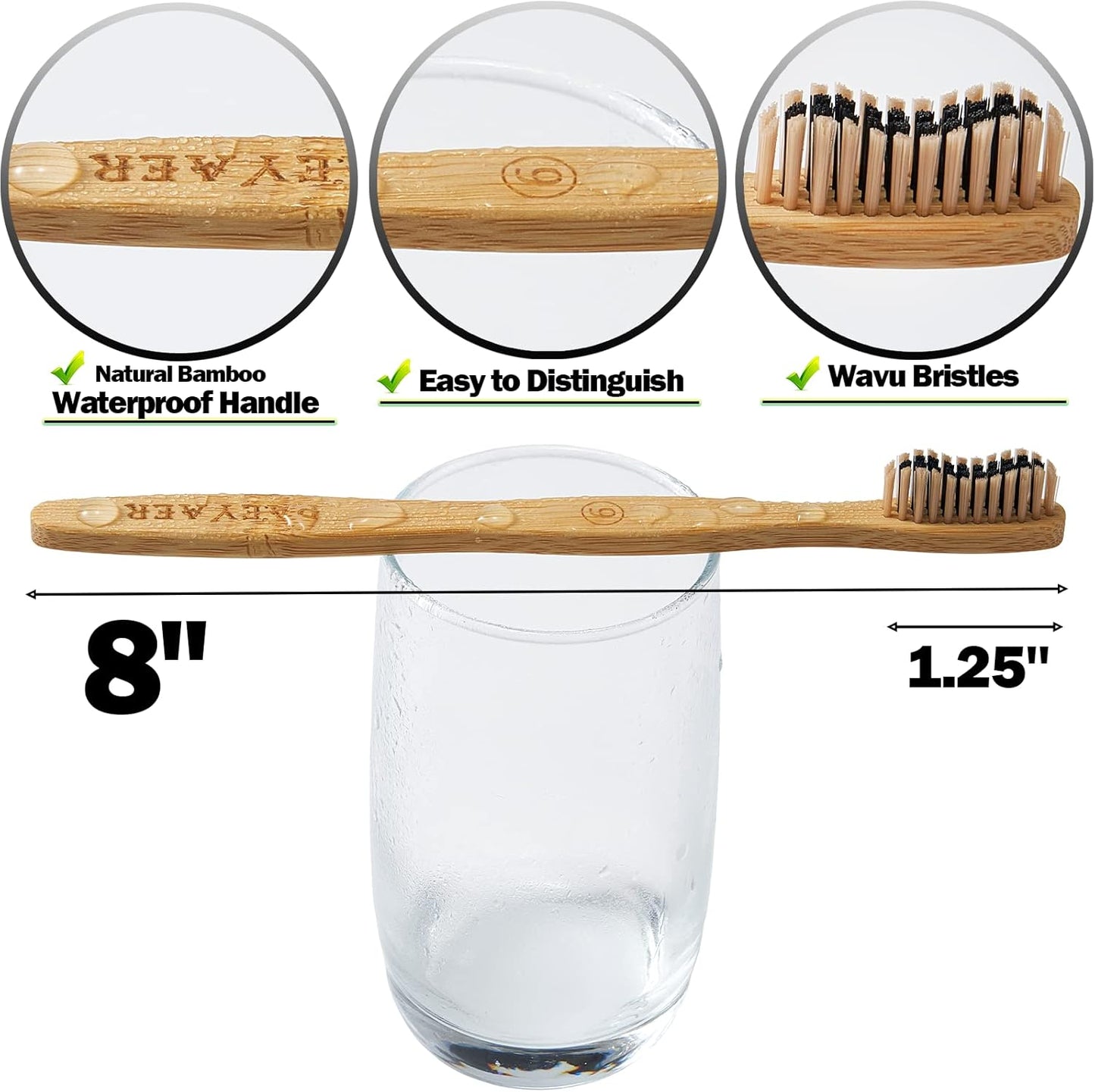 Eco bamboo toothbrush 2 pack with ultra soft BPA-free bristles – sustainable oral care