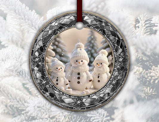 Handmade Christmas Ornament - 3D Snowmen