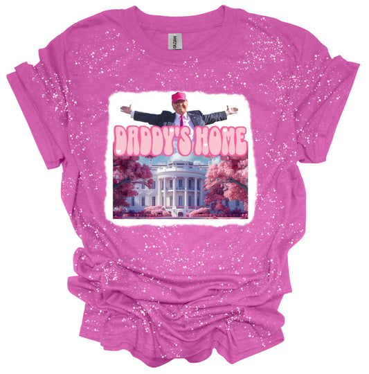 Trump Daddy's Home Pink Bleached T-Shirt