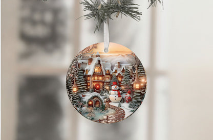 Handmade, sublimation Christmas house ornament ￼ - Heather's Heavenly Boutique