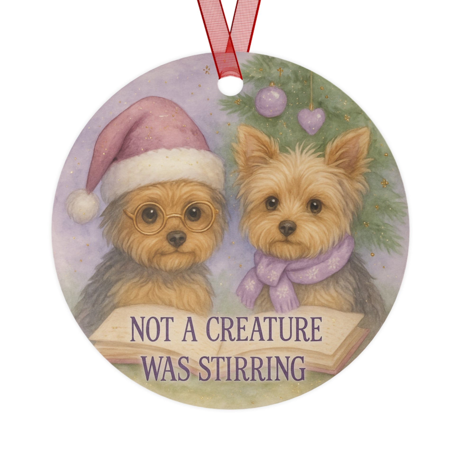 Yorkie Christmas Ornament – “Not a Creature Was Stirring”- Holiday Decor - Heather's Heavenly Boutique