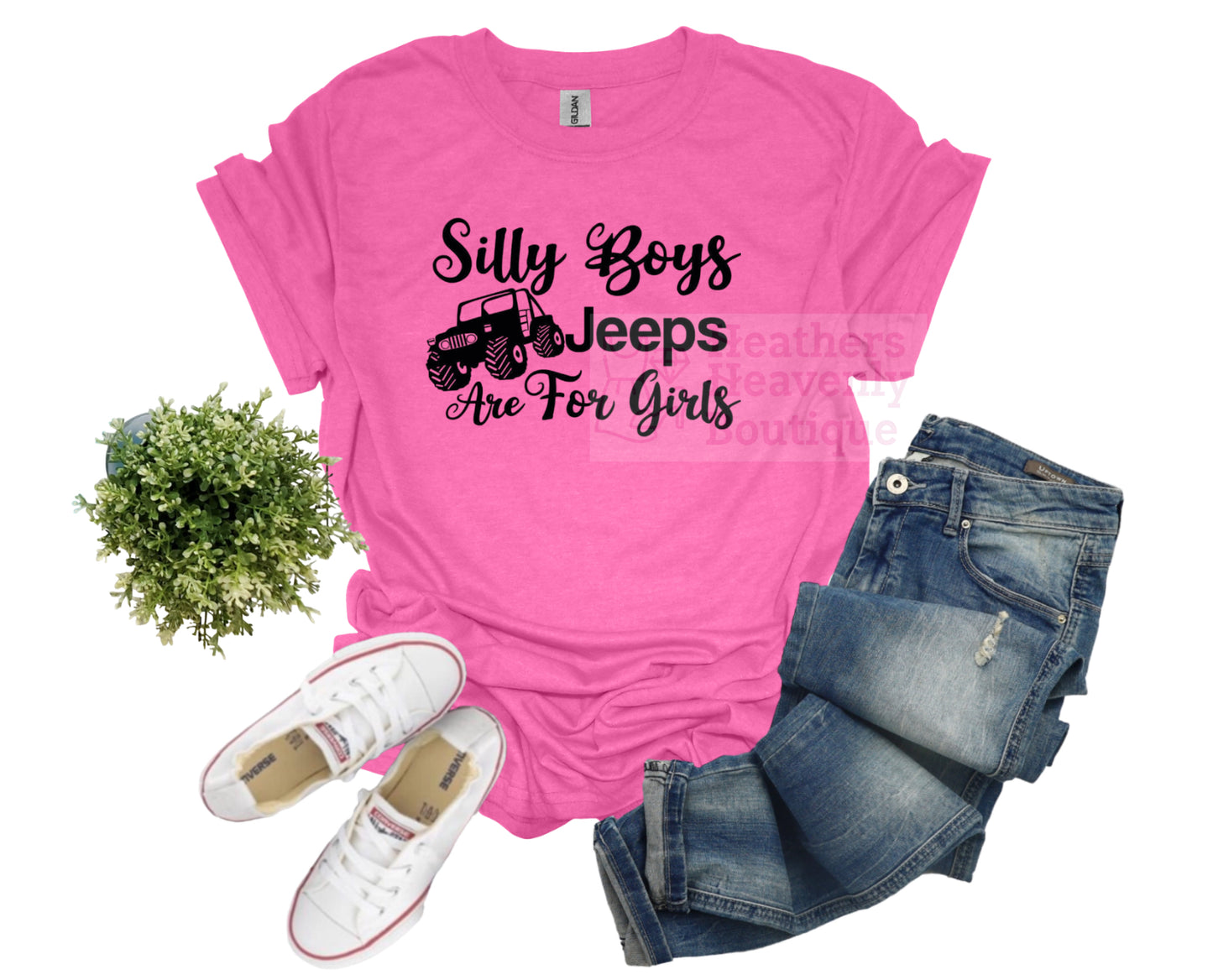 Silly Boys Jeeps Are For Girls Printed Graphic Tee