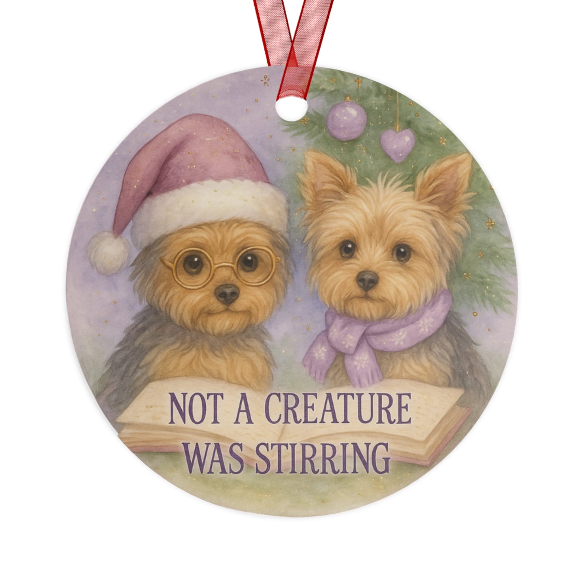 Yorkie Christmas Ornament – “Not a Creature Was Stirring”- Holiday Decor - Heather's Heavenly Boutique