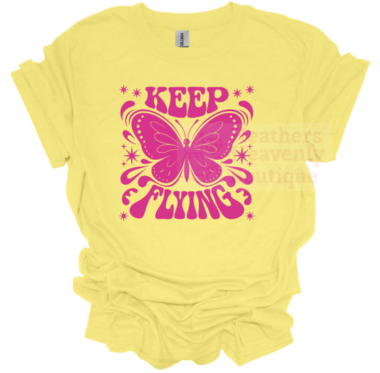 Keep Flying Butterfly Printed Graphic Tee