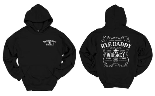 Rye Daddy Whiskey Black Printed Hoodie