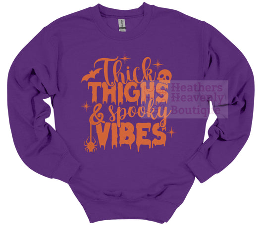 Thick Thighs Spooky Vibes Graphic Sweatshirt