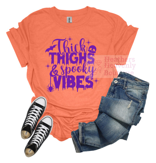 Thick Thighs Spooky Vibes Graphic Tee