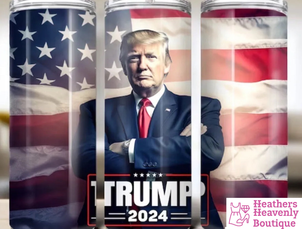 American Trump 2024 Handmade Sublimation 20oz Tumbler - Heather's Heavenly Boutique