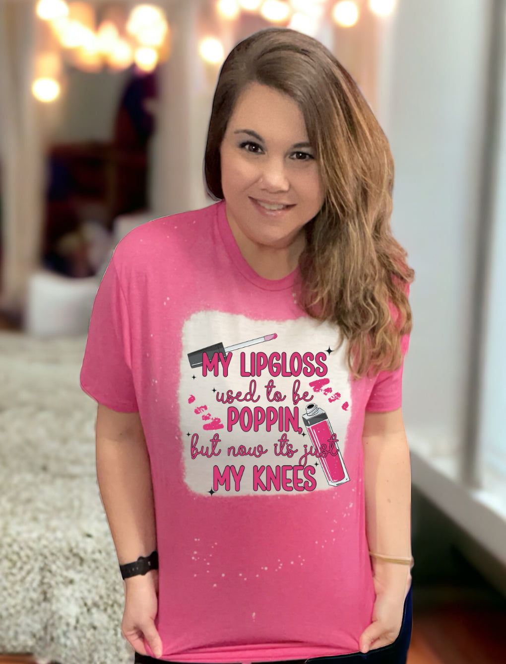 Knees Poppin’ Bleached T-Shirt - Heather's Heavenly Boutique