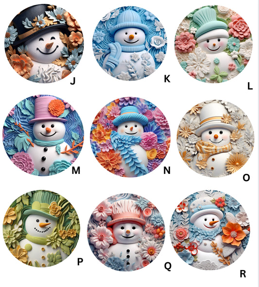 Handmade Sublimation 3D Snowmen Christmas Ornaments - Heather's Heavenly Boutique