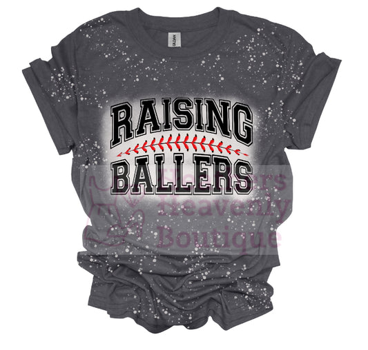 Raising Ballers Bleached Printed Graphic T-Shirt