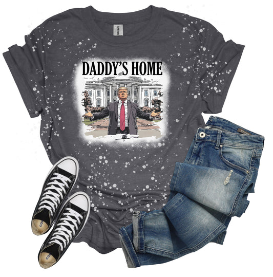 Trump Daddys Home Heather Gray Bleached Graphic T-Shirt