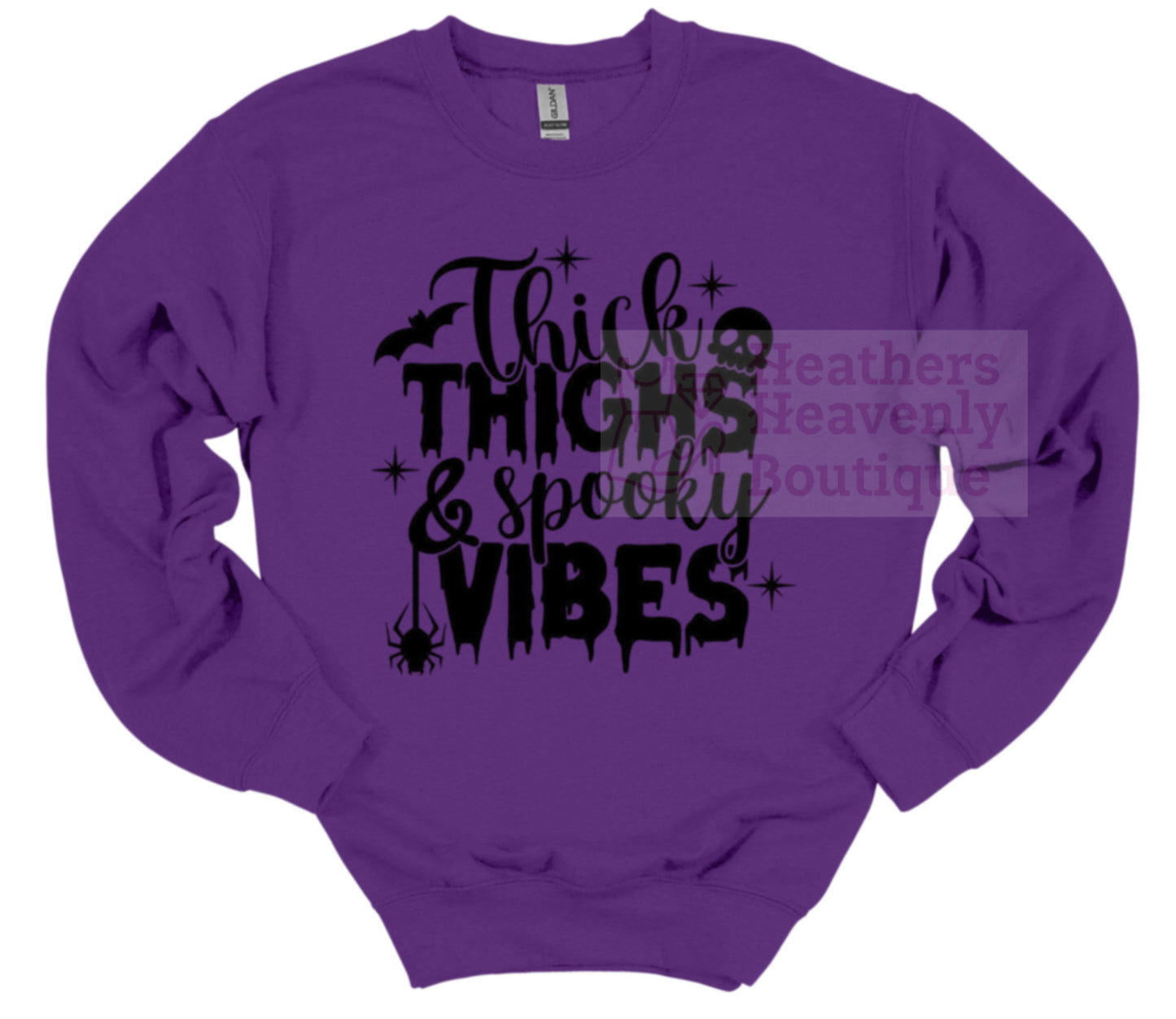 Thick Thighs Spooky Vibes Graphic Sweatshirt