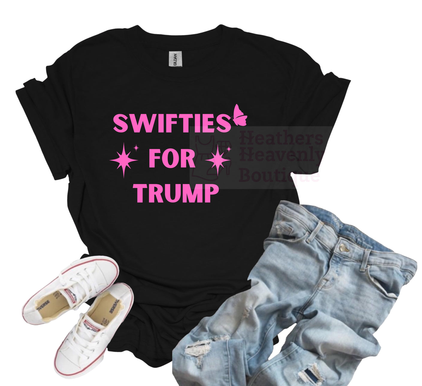 Swifties For Trump Printed Graphic Tee