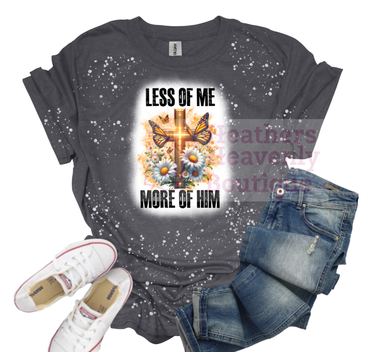 Less Of Me And More Of Him Bleached Graphic Tee