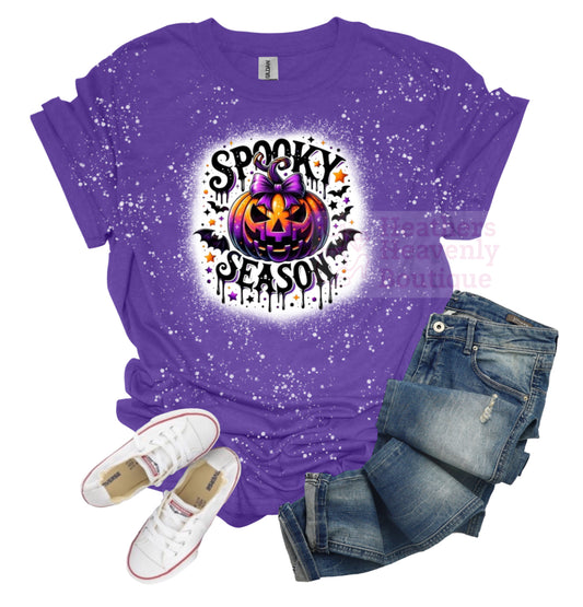 Spooky Pumpkin Bleached Graphic Tee