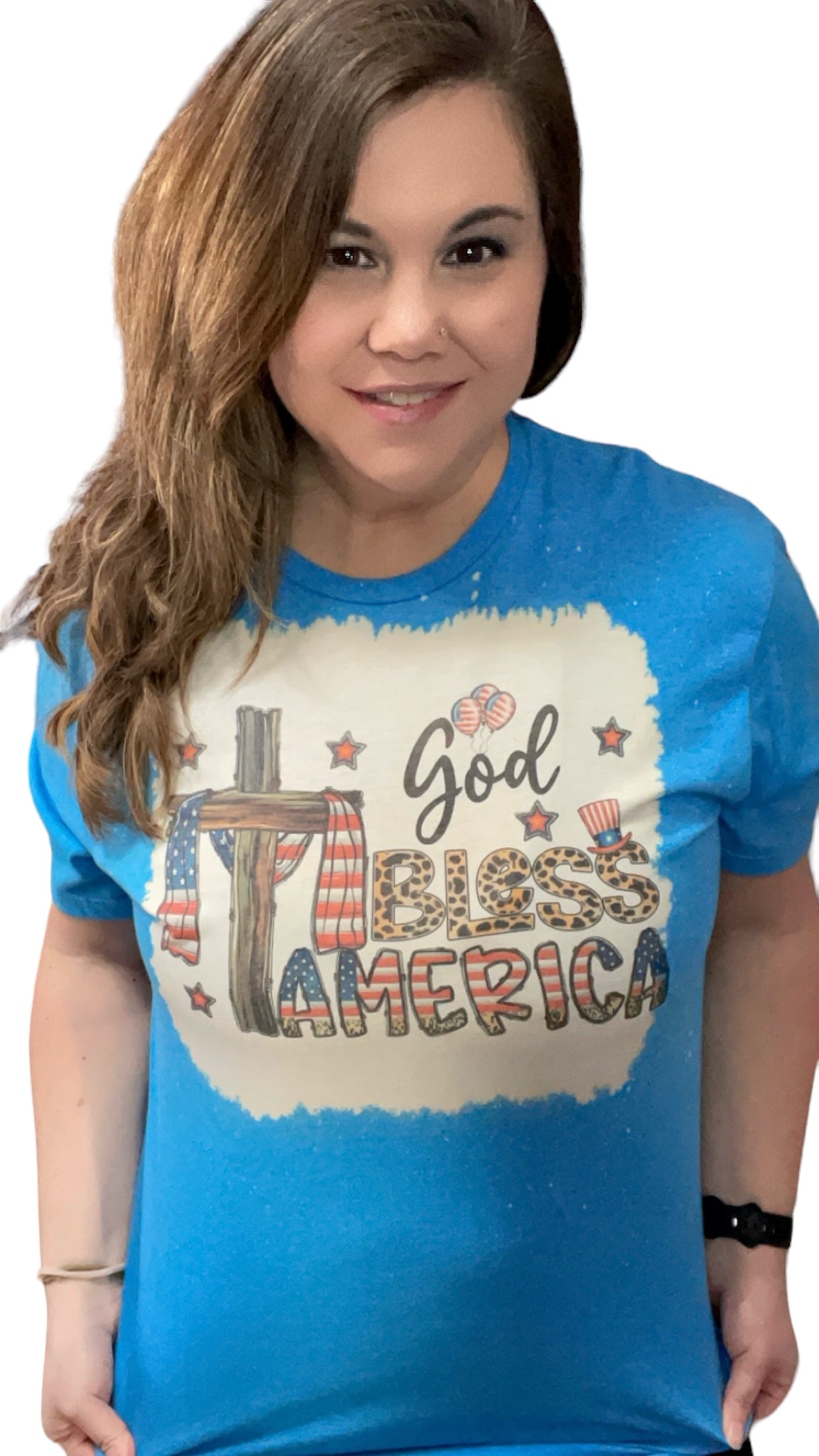 God Bless America Handmade One of a Kind Bleached T-Shirt - Heather's Heavenly Boutique