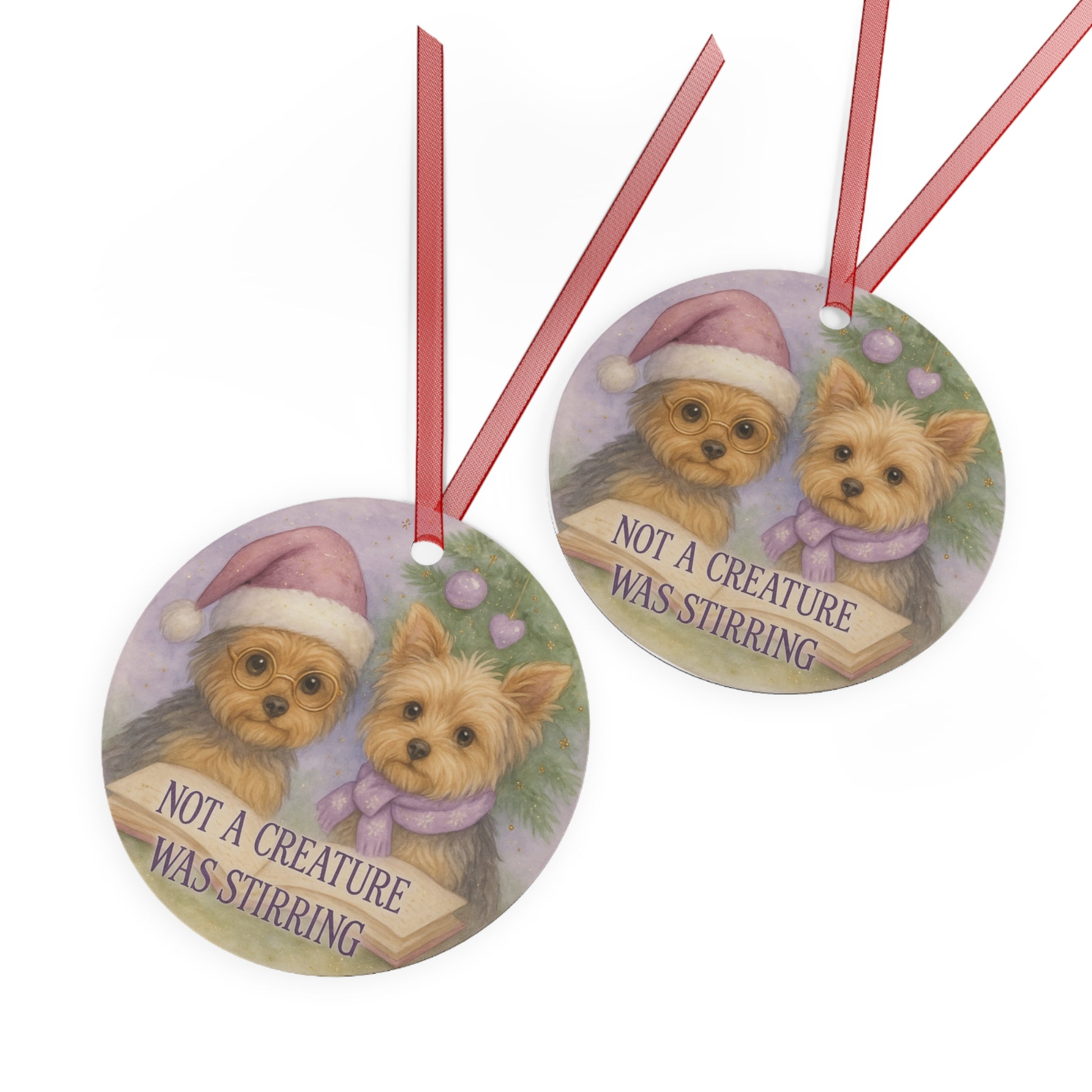 Yorkie Christmas Ornament – “Not a Creature Was Stirring”- Holiday Decor - Heather's Heavenly Boutique