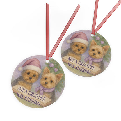 Yorkie Christmas Ornament – “Not a Creature Was Stirring”- Holiday Decor - Heather's Heavenly Boutique