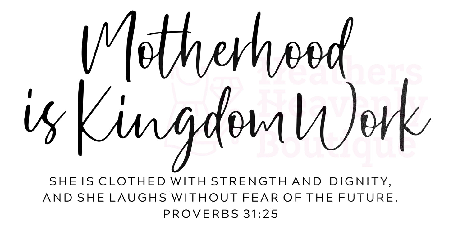 Bleached Cross Bible Verse Graphic T-Shirt - Motherhood is Kingdom Work