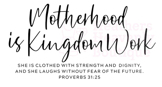 Bleached Cross Bible Verse Graphic T-Shirt - Motherhood is Kingdom Work
