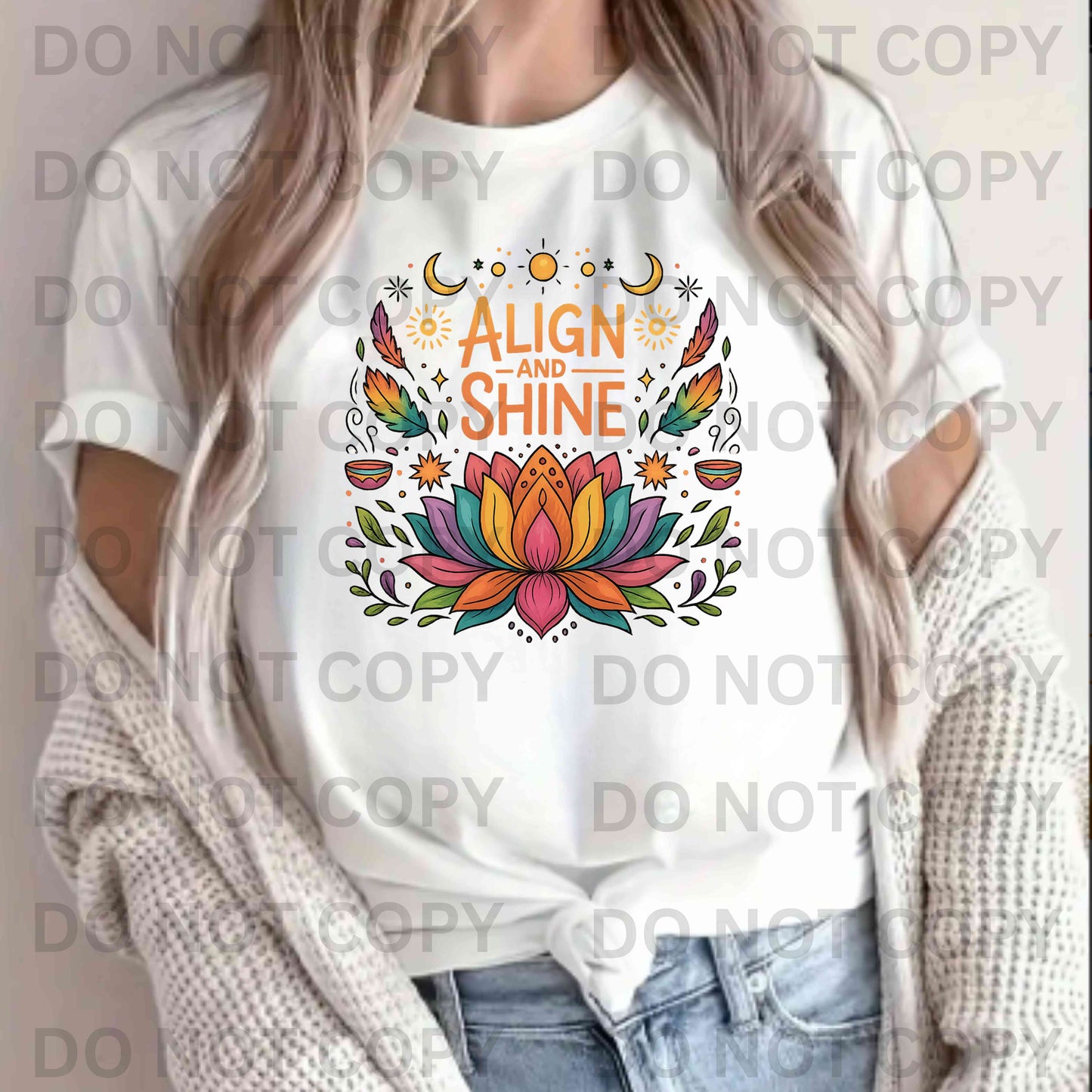 Align and Shine T-Shirt – Spiritual Lotus Flower Boho Yoga Graphic Tee