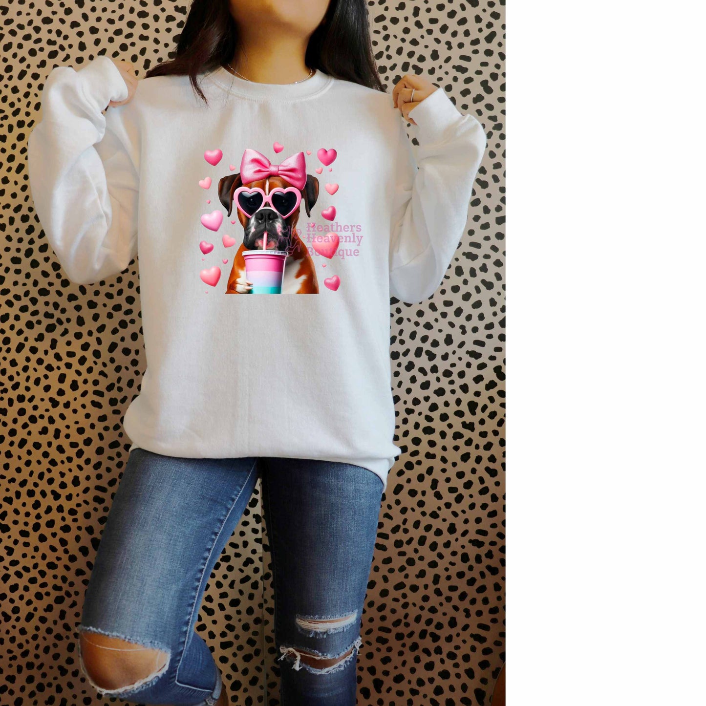 Heart Fancy Boxer Valentine Sweatshirt