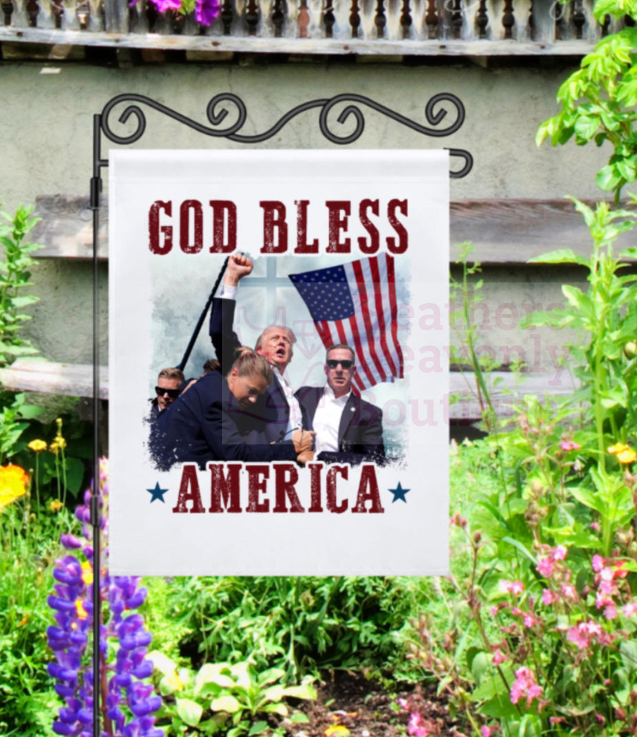 Trump God Bless America Custom Garden Flag