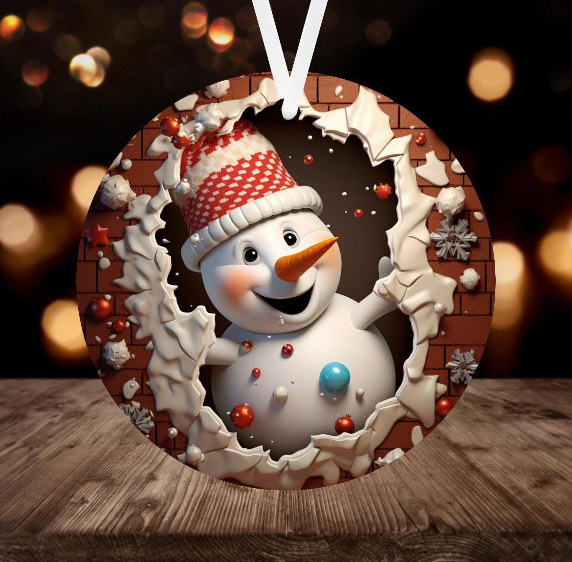 Handmade sublimation snowman Christmas ornament ￼ - Heather's Heavenly Boutique