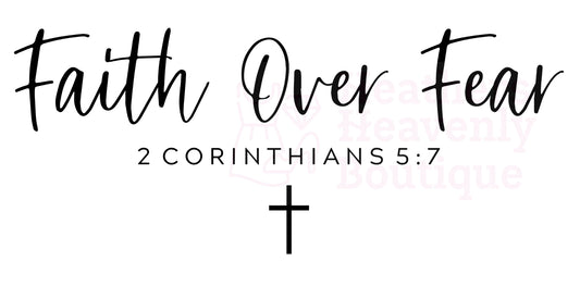 Bleached Cross Bible Verse Graphic T-Shirt - Faith Over Fear