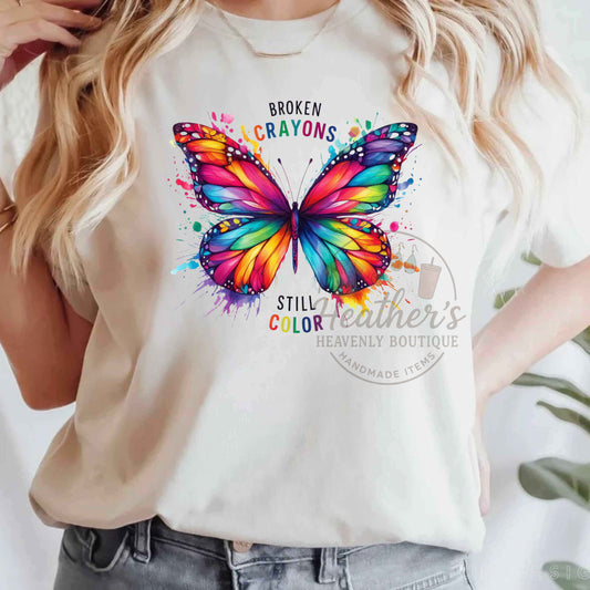 Broken Crayons Still Color Graphic T-shirt