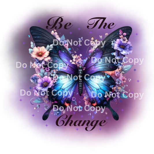 Purple Butterfly Be The Change Digital Download