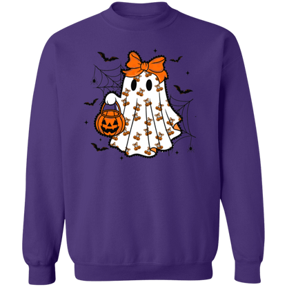 Spooky season pullover with ghost, bats, and trick or treat pumpkin