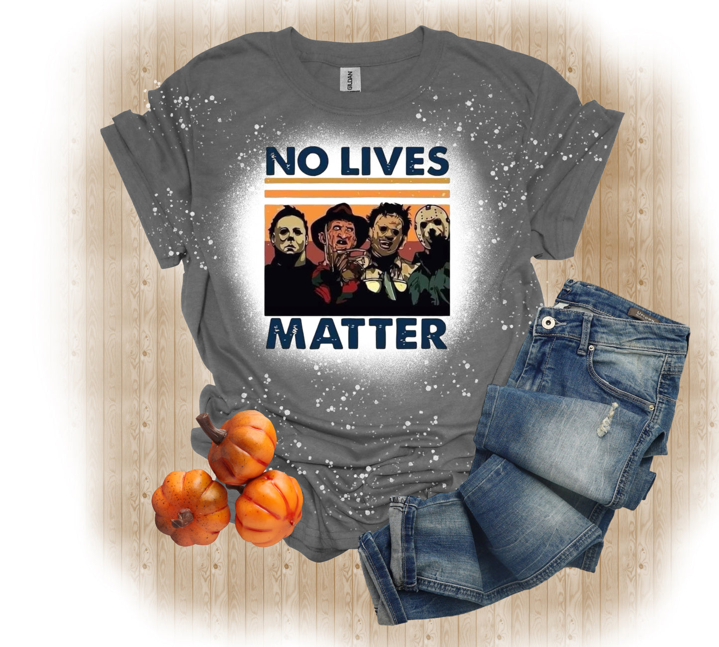 Halloween No Lives Matter Bleached Graphic Tee