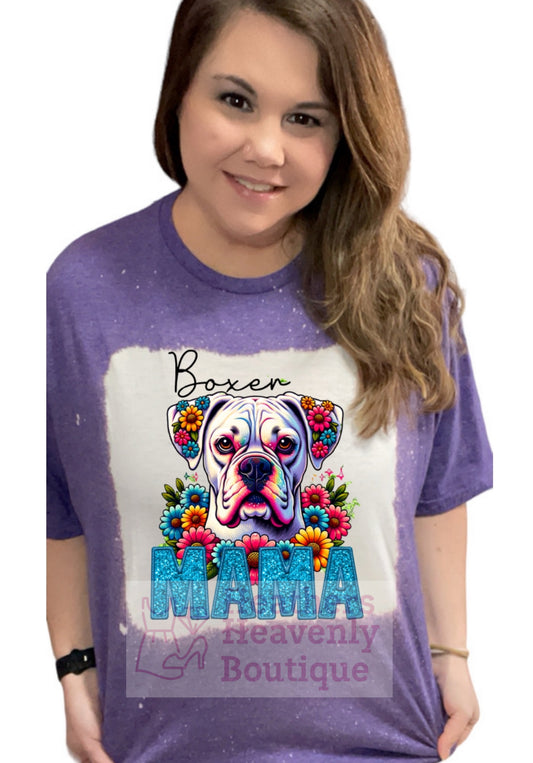 Boxer Mama Bleached Handmade Sublimation T-Shirt - Heather's Heavenly Boutique 

Heather Colors are 35% Ring-Spun Cotton/65% Polyester
Seamless Double Needle 3/4 Collar
Taped Neck and Shoulders
Rolled Forward Shoulders For Better Fit
Double Needle Sleeve and Bottom Hems
Slimmer Fit Adult Tee