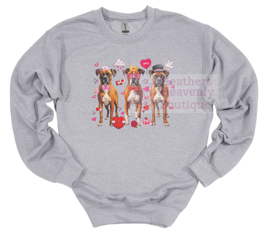 Boxer Cute Valentine Graphic Sweatshirt