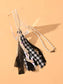 Black Plaid Pearl Fabric Necklace - Heather's Heavenly Boutique