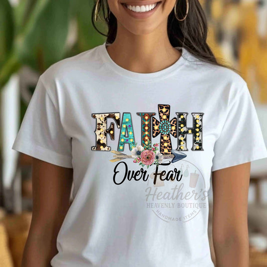 Faith Over Fear Floral Western T-Shirt