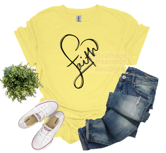 Faith Heart Printed Graphic Tee