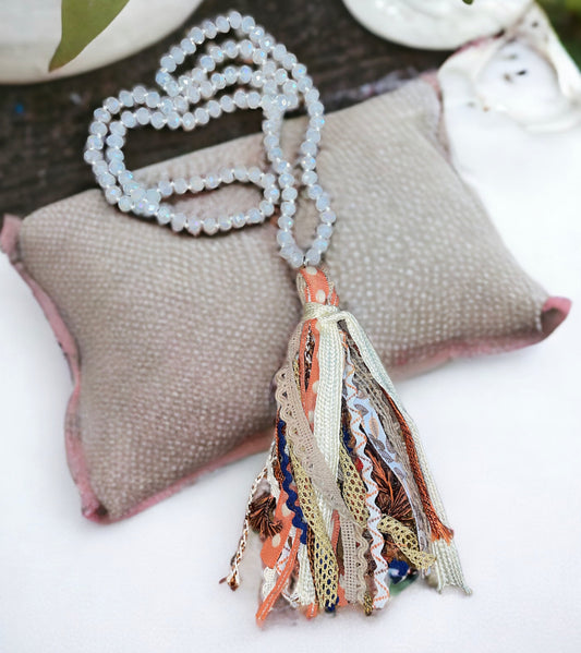 Handmade Fall Messy Fabric Necklace - Heather's Heavenly Boutique