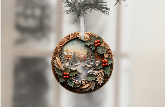 Handmade Sublimated Standard 3-D Christmas Tree Forrest Ornament - Heather's Heavenly Boutique