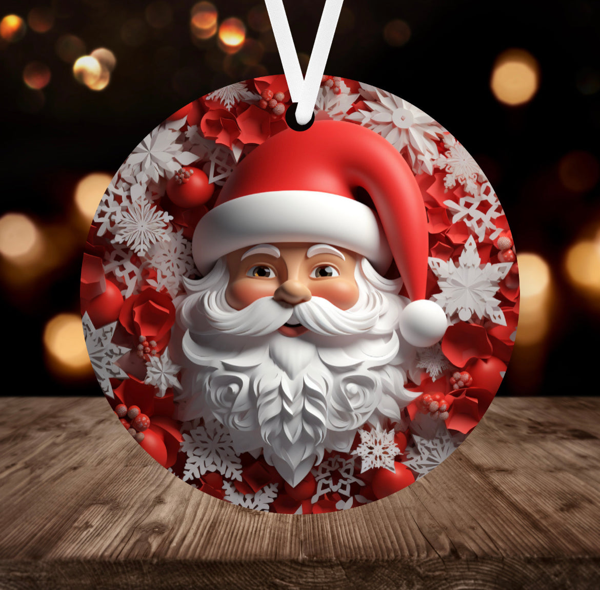 Santa Clause 3-D Standard Christmas Ornament - Heather's Heavenly Boutique