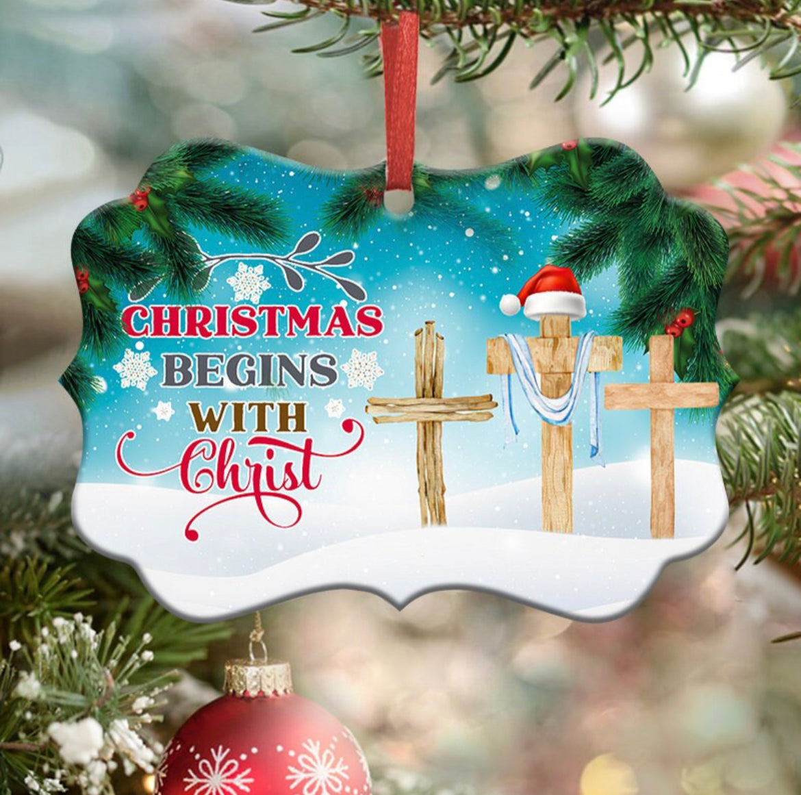 Christmas Begin With Christ Ornament - Heather's Heavenly Boutique