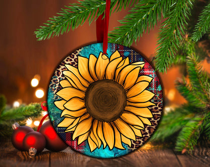 Christmas Sunflower Christmas Ornament - Heather's Heavenly Boutique