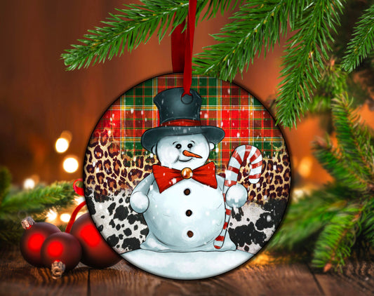 Christmas Snowman Christmas Ornament - Heather's Heavenly Boutique