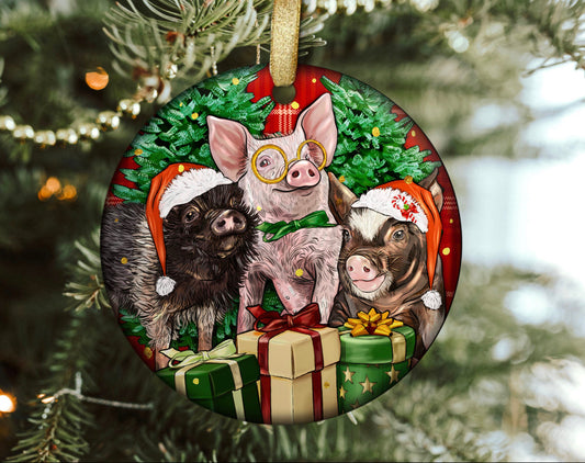 Baby Pigs Christmas Ornament