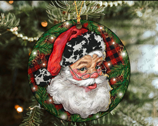 Western Santa Christmas Ornament - Heather's Heavenly Boutique